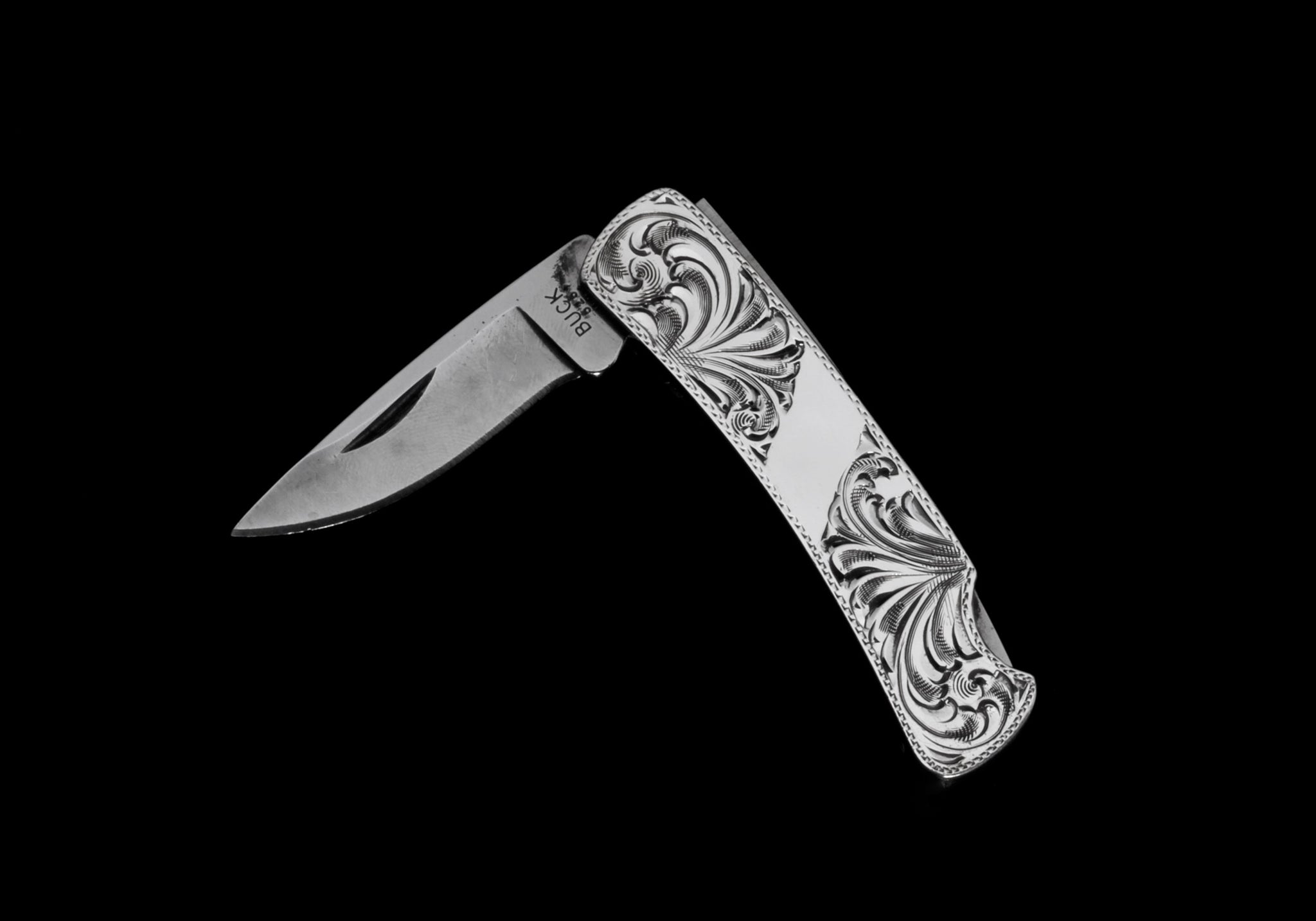 Engraved Buck Knife
